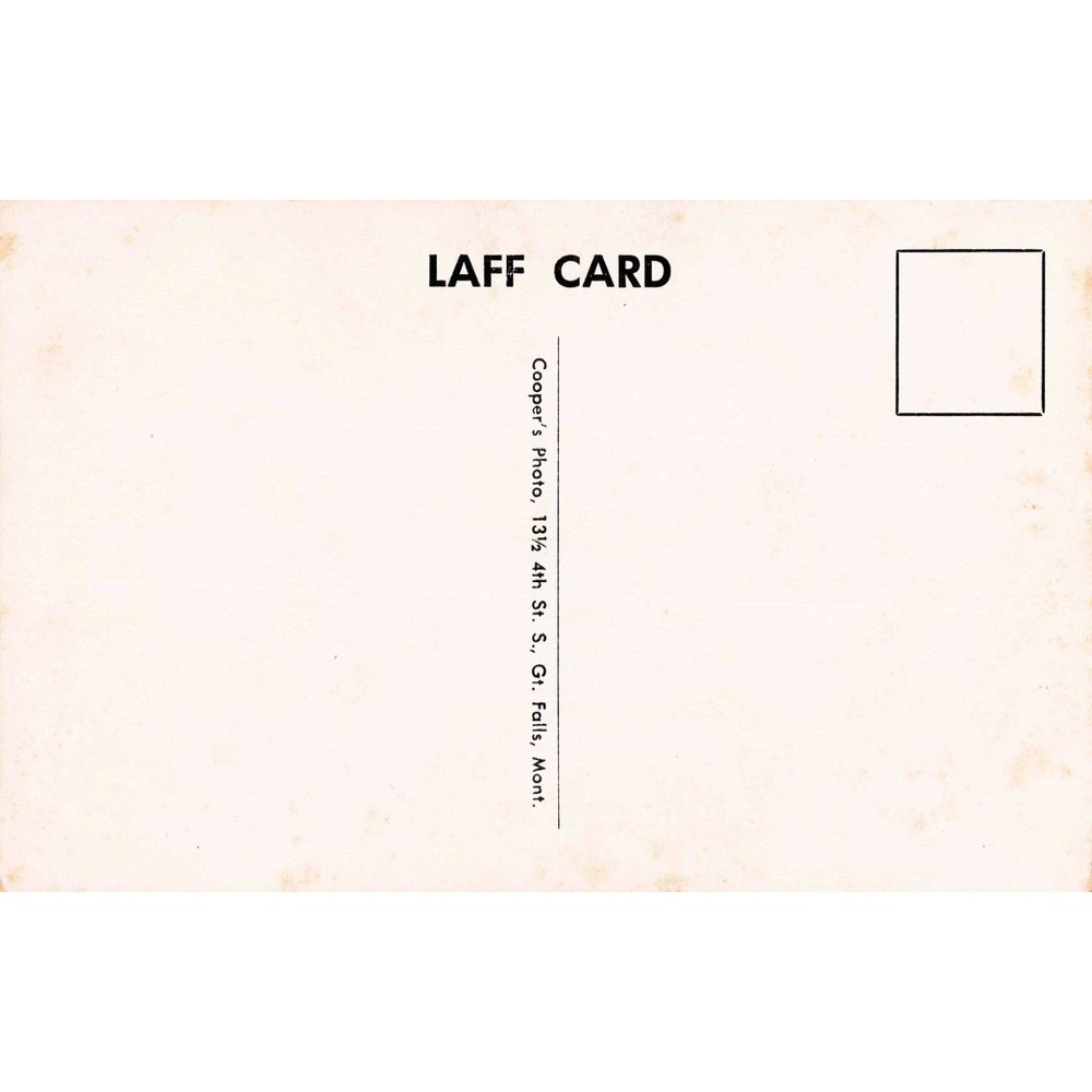 Vintage Laff Card Subway Cartoon Postcard Cooper's Photo Great Falls Montana VG - Picture 2 of 2